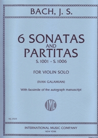 Six Sonatas and Partitas, for Violin