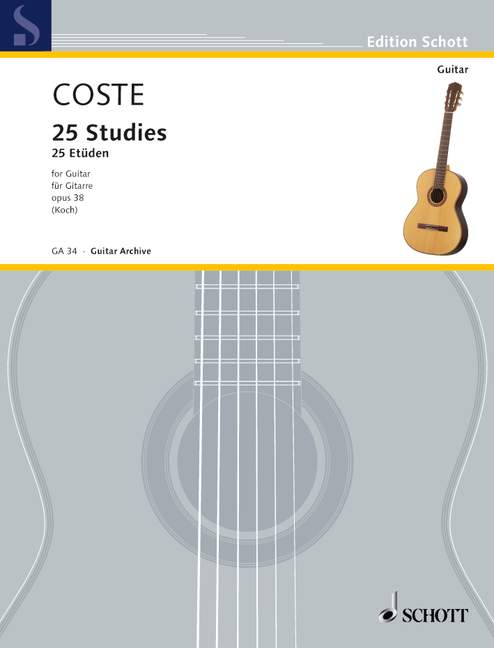 25 Studies, opus 38, for guitar. 9790001094955