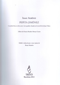 Pepita Jiménez, comedia lírica en dos actos y tres cuadros. Reducción para voz y piano.. 9790692048176