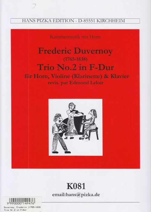 Trio No. 2 in F-dur, für Horn, Violine (Klarinette) & Klavier. 59885