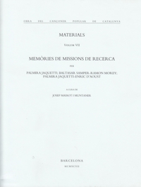 Materials. Memòries de missions de recerca. Volum VII