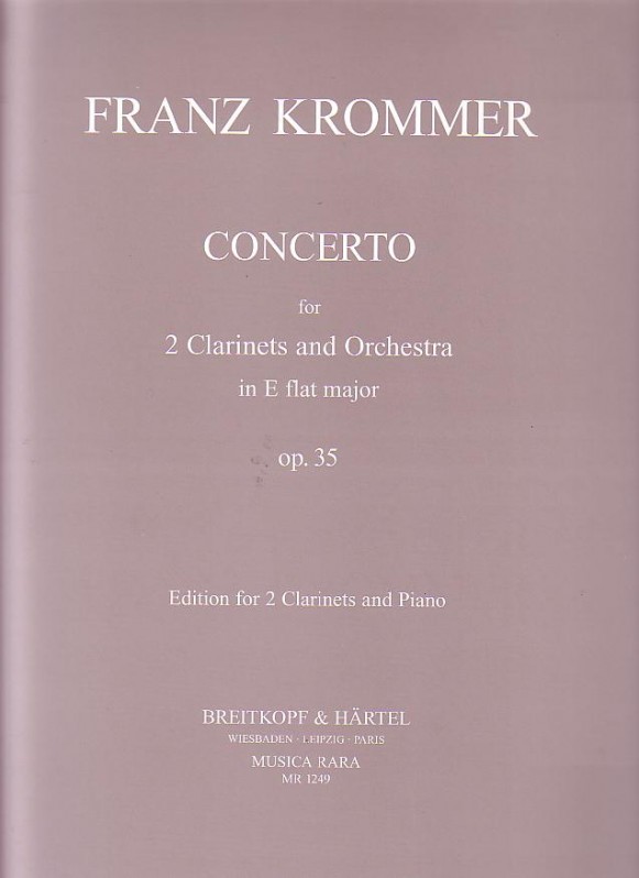 Concerto for 2 Clarinets and Orchestra, in E flat major, op. 35. Piano Reduction. 9790004481592