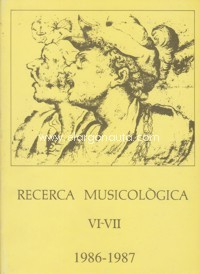 Recerca musicològica, VI-VII, 1986-1987. 64532