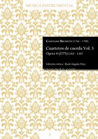 Cuartetos de cuerda, Vol. 3. Opera 3 (1775) L162-L167. 9790805412009