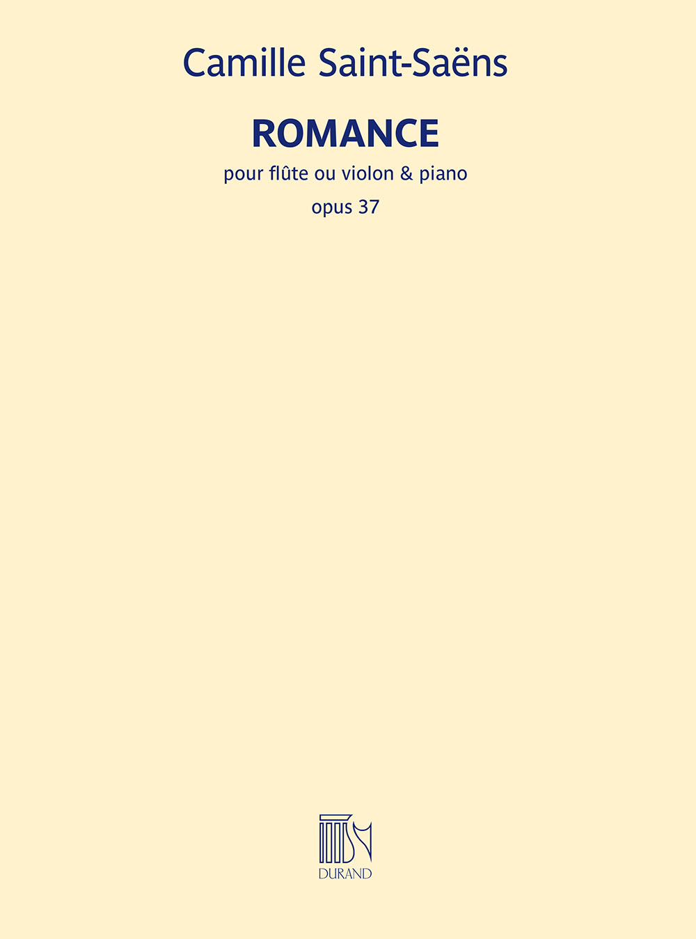 Romance pour flûte ou violon, et piano, Opus 37. 9790044093755