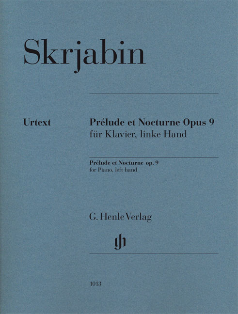 Prélude et Nocturne op. 9, for Piano, left hand