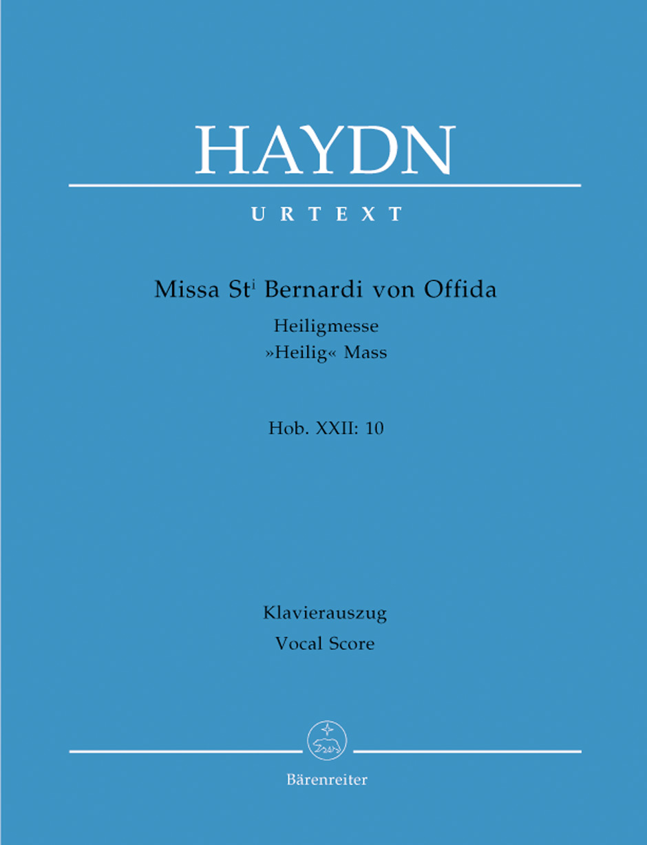 Missa Sti.Bernardi von Offida - Heilig-Messe Hob. XXII:10, Klavierauszug nach dem Urtext der Haydn-Gesamtausgabe, vocal/piano score. 9790006452132