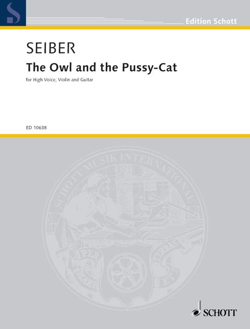 The Owl and the Pussy-Cat, high voice, violin and guitar, score and parts