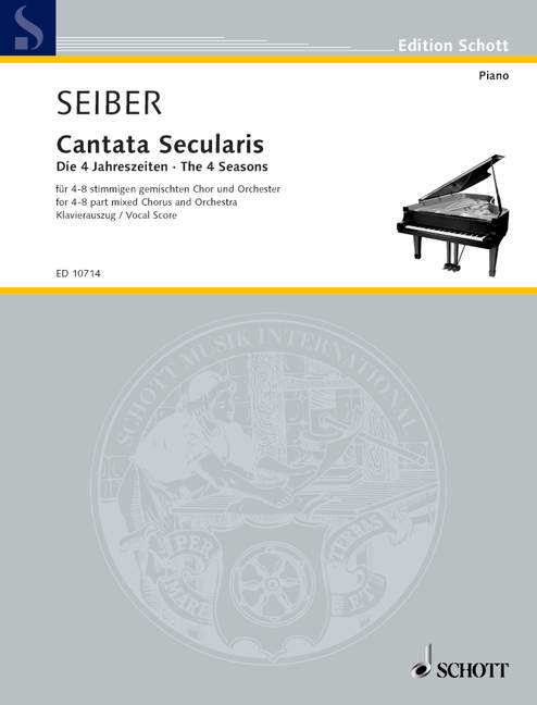 Cantata Secularis, The Four Seasons, mixed choir and orchestra, vocal/piano score