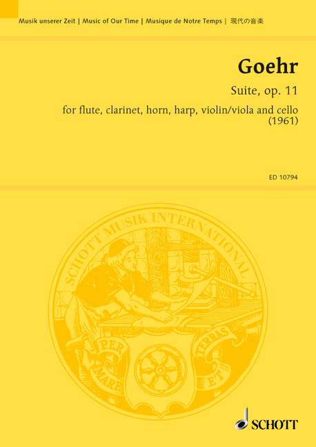 Suite op. 11, for flute, clarinet, horn, violin/viola, cello and harp, flute, clarinet, horn, violin (viola), cello and harp, study score