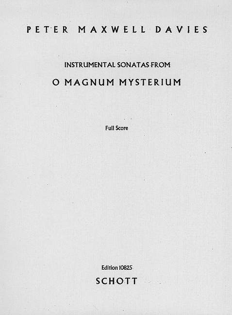 O Magnum Mysterium op. 13a, 2 Instrumental Sonatas, flute, oboe, clarinet (B), bassoon, horn, viola, cello and percussion (7 player), score