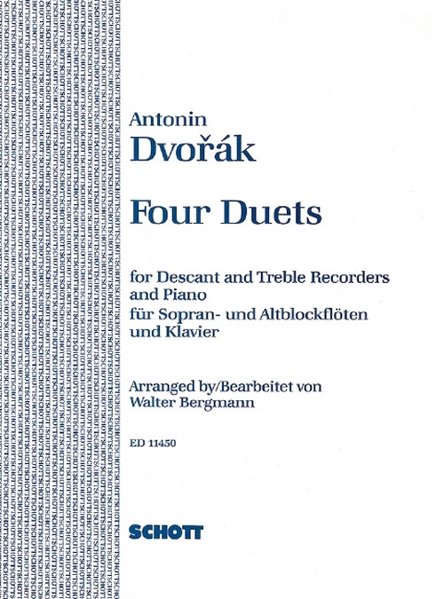 Four Duets op. 38, 2 recorders (SA) and piano, score and parts