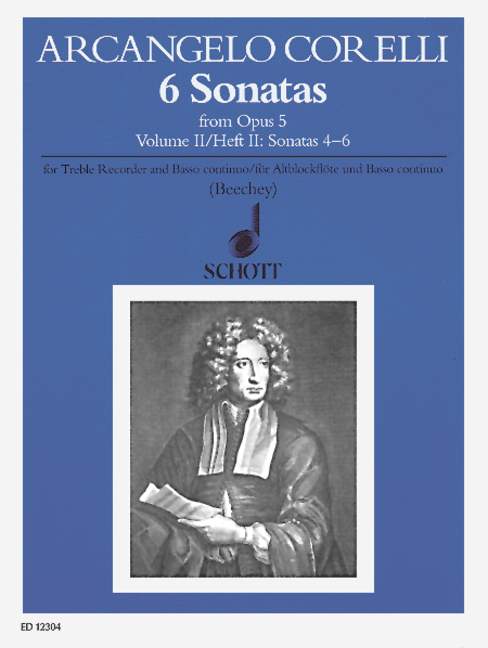 6 Sonatas Vol. 2, from op. 5, treble recorder and piano. 9790220114991