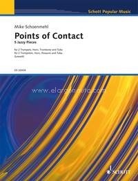 Points of Contact, 5 Jazzy Pieces, 2 trumpets in Bb, horn in F, trombone and tuba, score and parts