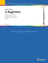 Three Ragtimes, clarinet (in Bb) and piano