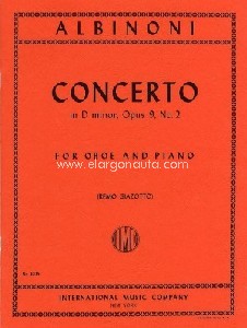 Concerto Op. 9 No. 2, oboe and piano