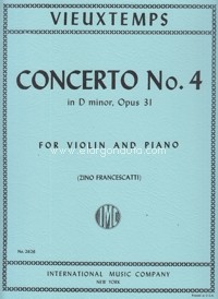 Violin Concerto No. 4 D minor op. 31, for violin and piano