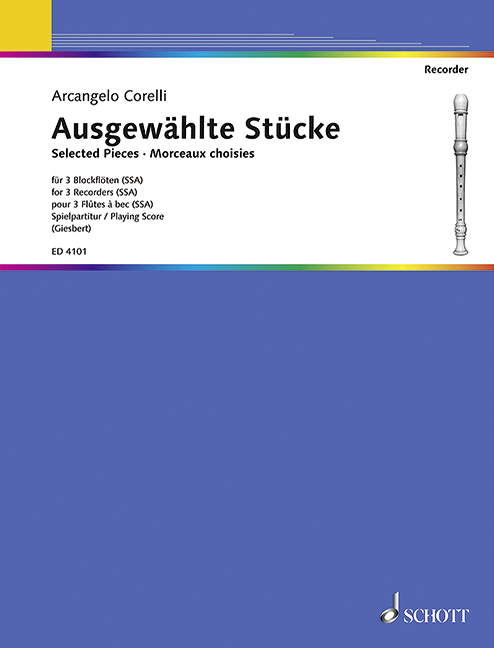 Selected Pieces, 3 recorders (SSA), performance score. 9790001048590