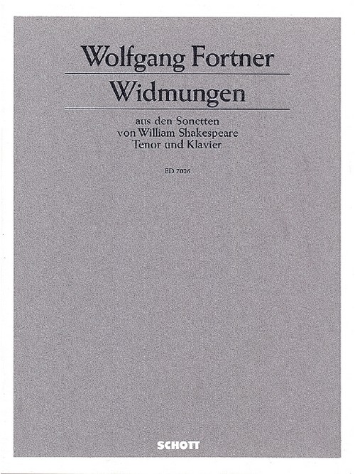 Widmungen, aus den Sonetten von Shakespeare, tenor and piano