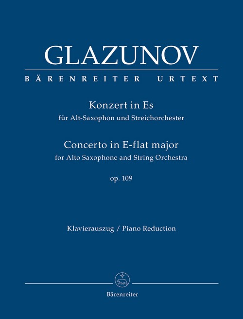 Concerto in E-flat major, for Alto Saxophone and String Orchestra, op. 109, Piano Reduction