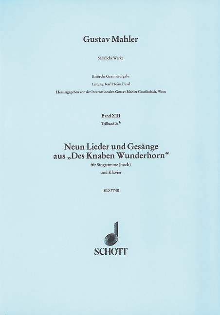 Sämtliche Werke Band XIII, 2ah, 9 Lieder und Gesänge, voice and piano