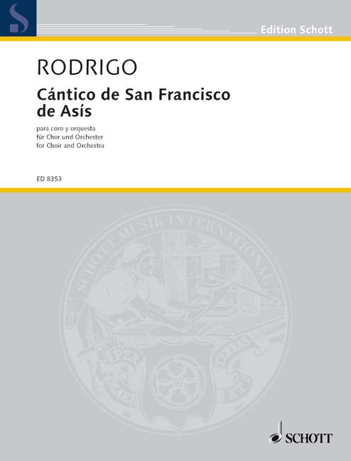 Cántico de San Francisco de Asís, für Chor (SATB) und Orchester, score