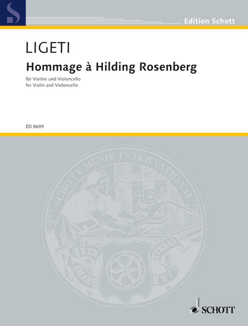 Hommage à Hilding Rosenberg, violin and cello. 9783795797454