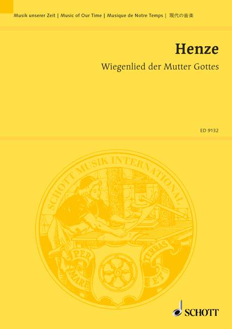 Wiegenlied der Mutter Gottes, Words by Lope de Vega (German by Artur Altschul), boy's voice or one-part boys' choir and 9 solo instruments, study score