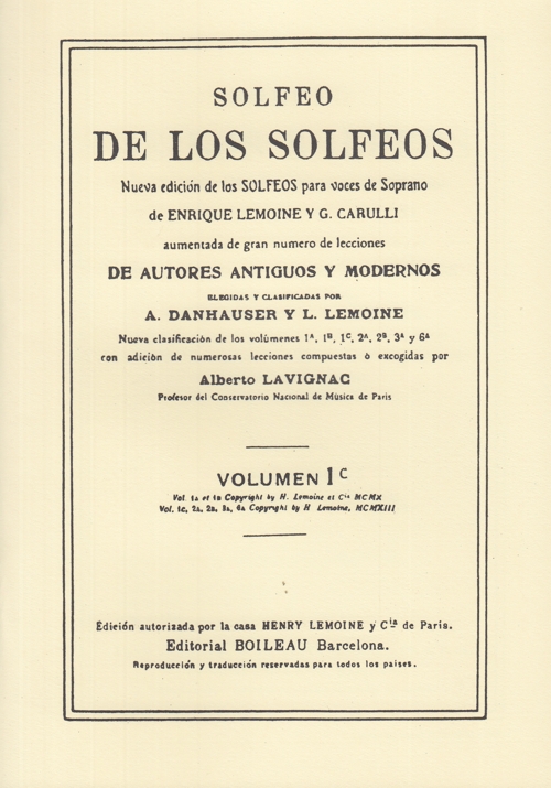 Solfeo de los solfeos: nueva edición de los solfeos para voces de soprano. Vol 1C