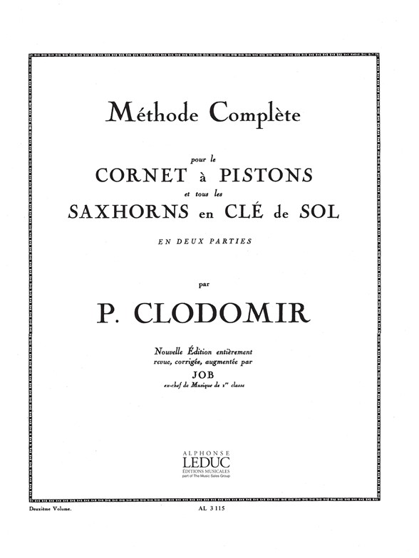 Méthode Complète de Cornet, Vol.2: Cornet ou tout Saxhorn Clé de Sol