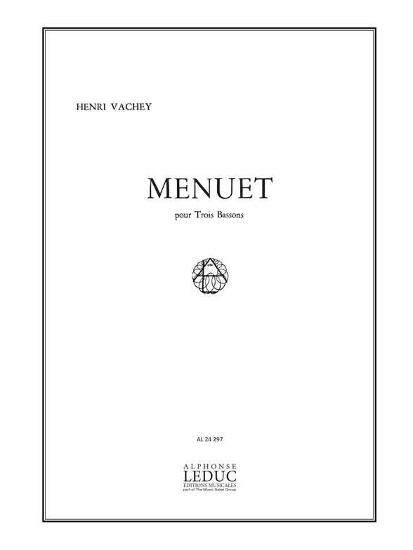 Menuet, 3 Bassons, Set of Parts. 9790046242977