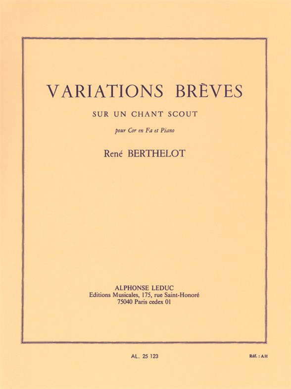 Variations breves sur un chant scout, cor et piano