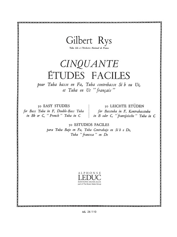 50 Études faciles, Tuba, Score. 9790046261107