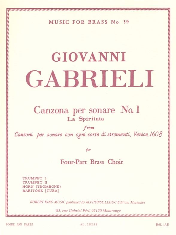 Canzona per sonare nº 1, Four-Part Brass Choir