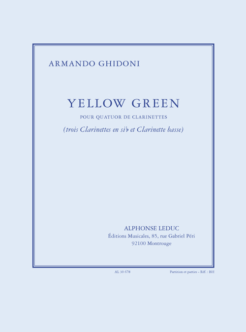 Yellow Green, pour quatuor de clarinettes