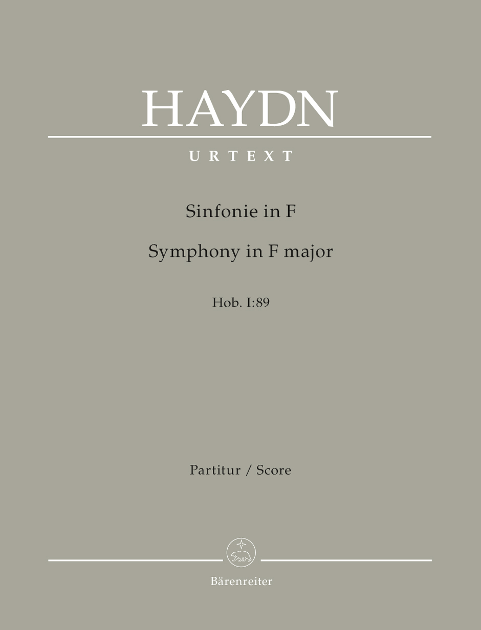 Symphony No.89 In F Hob. I, Orchestra, Score