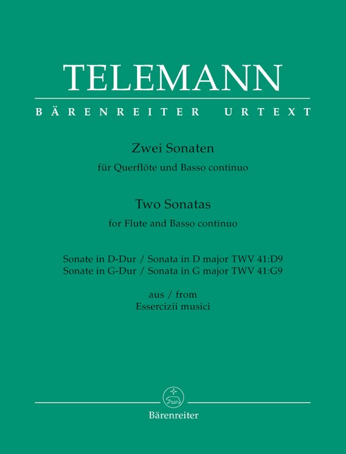 Zwei Sonaten = Two Sonatas for Flute and BC: Sonata in D major TWV 41:D9 - Sonata in G major TWV 41:G9