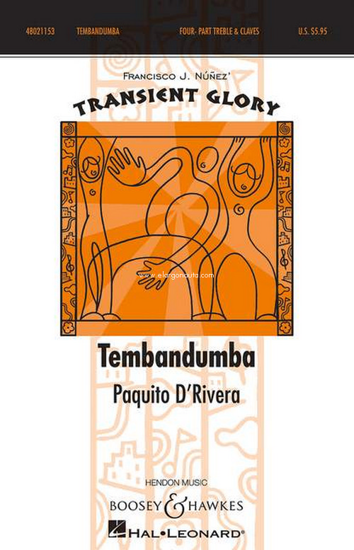 Tembandumba, for solo soprano, solo alto, female choir or children's choir (SSAA) and claves, choral score