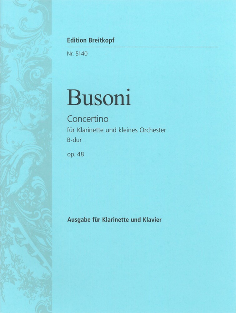 Concertino B-dur op. 48 Busoni-Verz. 267, clarinet and piano. 9790004163498