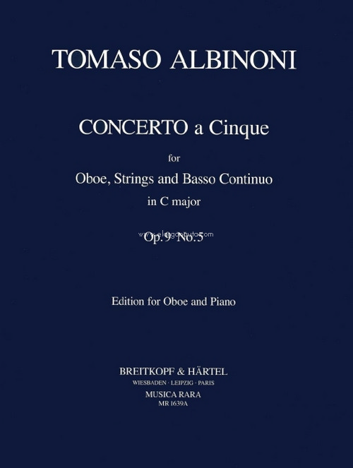 Concerto a 5 in C op. 9/5, oboe and piano