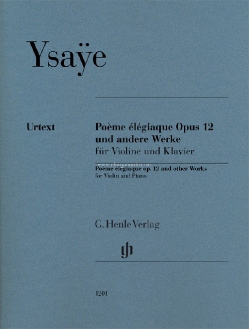 Poème élégiaque op. 12 and other Works, for violin and piano