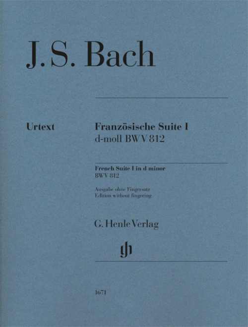 French Suite I, BWV 812. Edition without fingering, piano