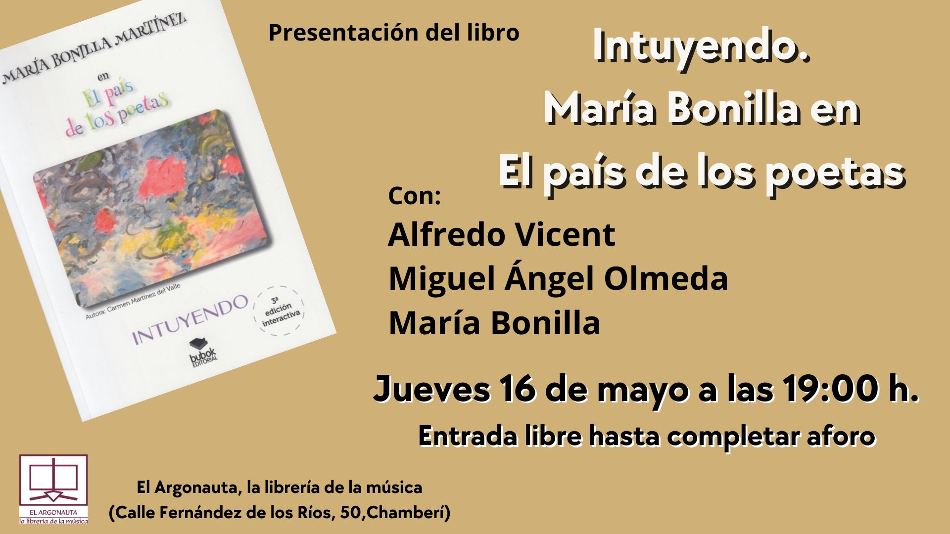 Presentación de libro 'Intuyendo' de María Bonilla
