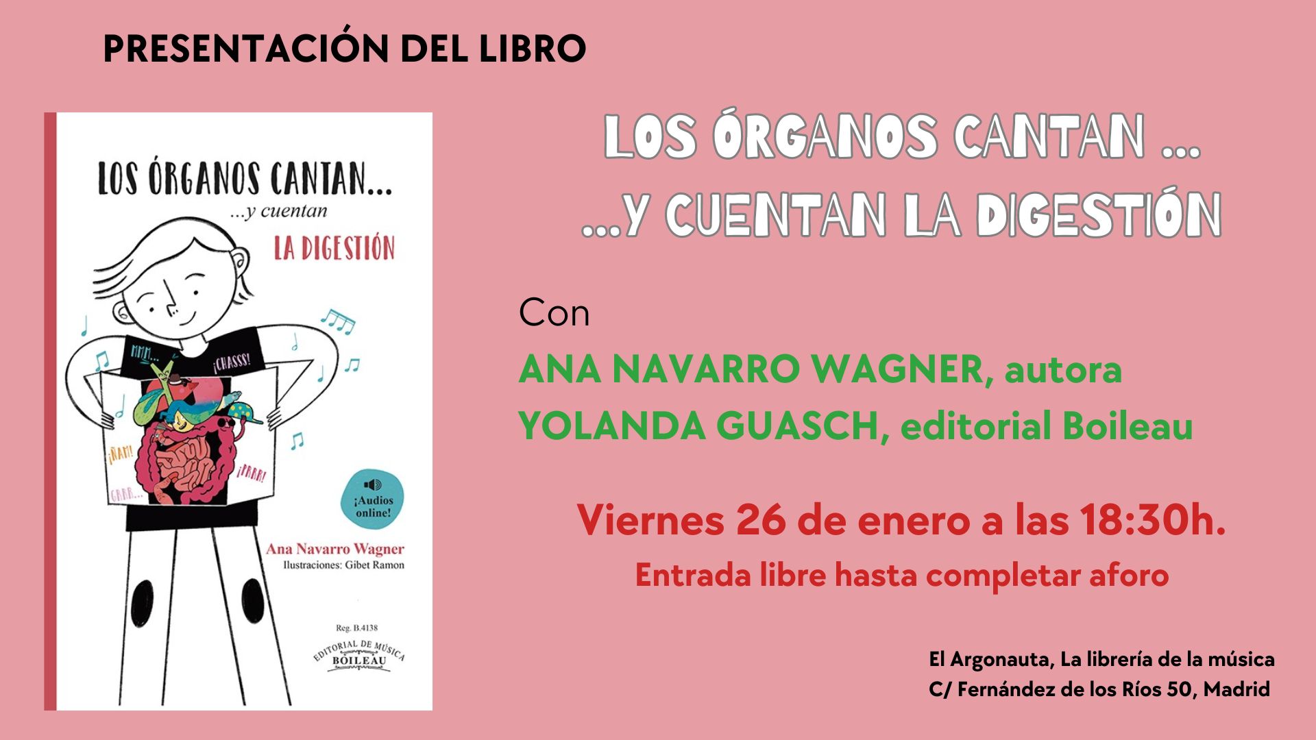 Presentación del libro 'Los órganos cantan... y cuentan la digestión