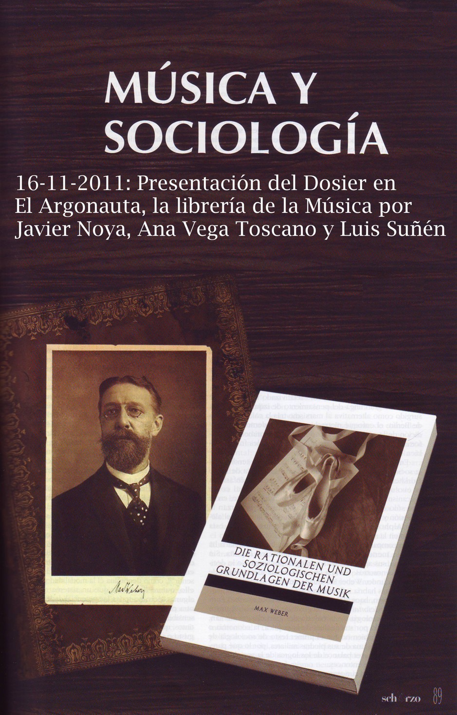 Presentación del dossier de Scherzo "Música y sociología" el miércoles 16 de noviembre