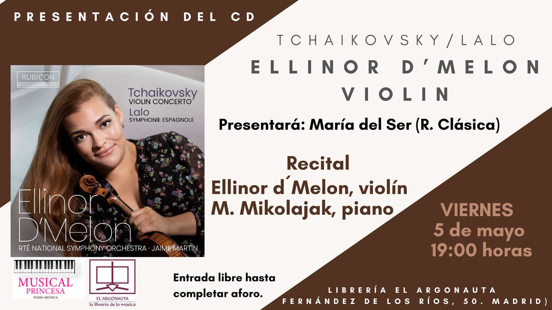 Presentación del disco debut de la violinista Ellinor d´Melon