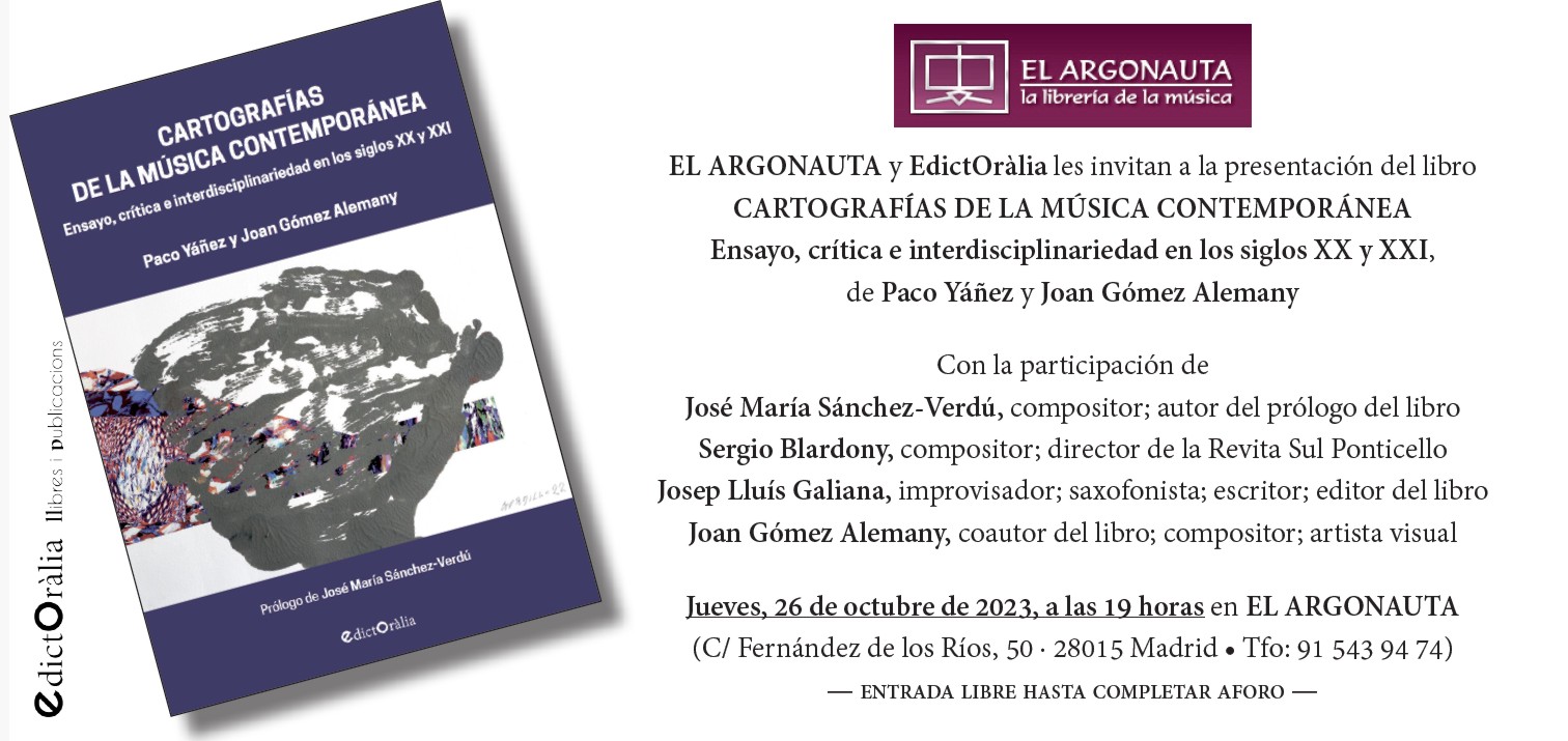 Presentación de 'Cartografías de la música contemporánea: Ensayo, crítica e interdisciplinariedad en los siglos XX y XXI '