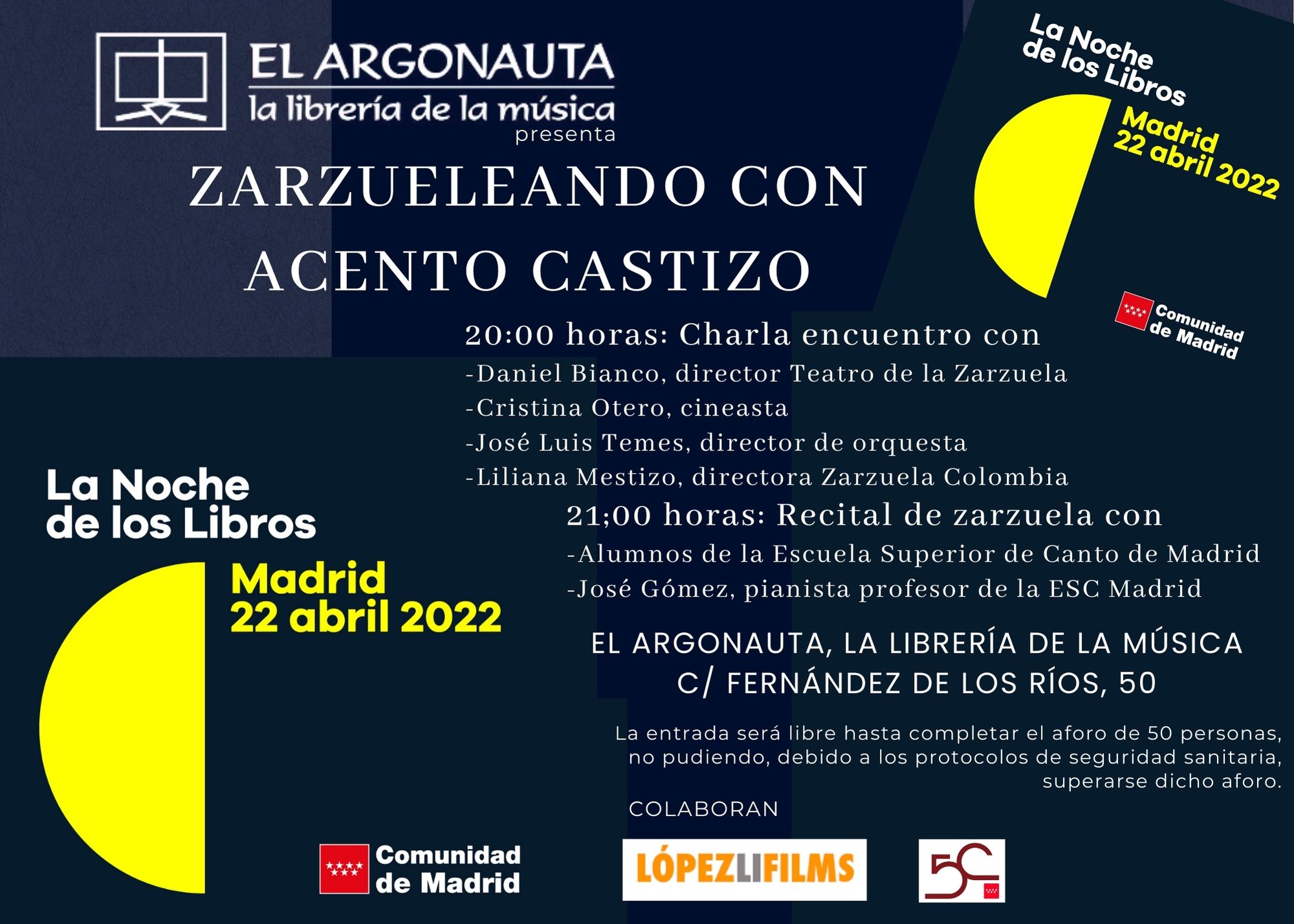 LA NOCHE DE LOS LIBROS 2022 EN EL ARGONAUTA