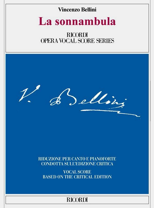 La sonnambula: Vocal and Piano Reduction. 9788875928865 La sonnambula: Vocal and Piano Reduction. 9788875928865