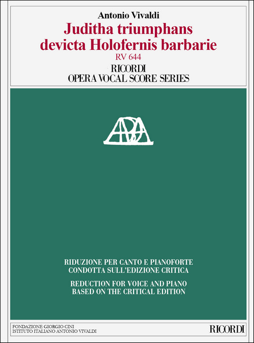 Juditha triumphans devicta Holofernis barbarie: Riduzione per canto e pianoforte RV 644. 9788875928858